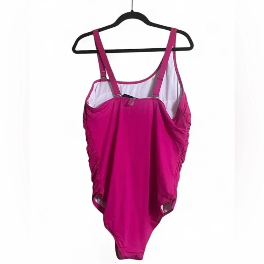 Aqua Eve Swimsuit Sz 22W Adjustable/Removable Strap Ruching Tommy Control - Picture 7 of 8